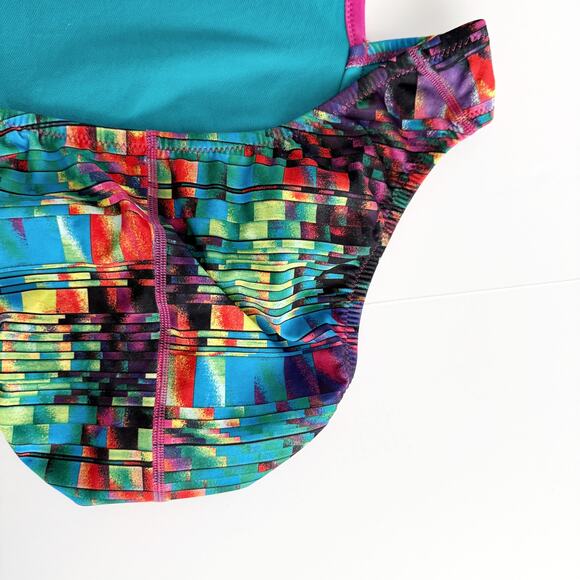 [Speedo] Endurance Lite Abstract Pixel Turnz Vee 2 One-Piece Swimsuit NWT Sz 38 - Picture 7 of 12